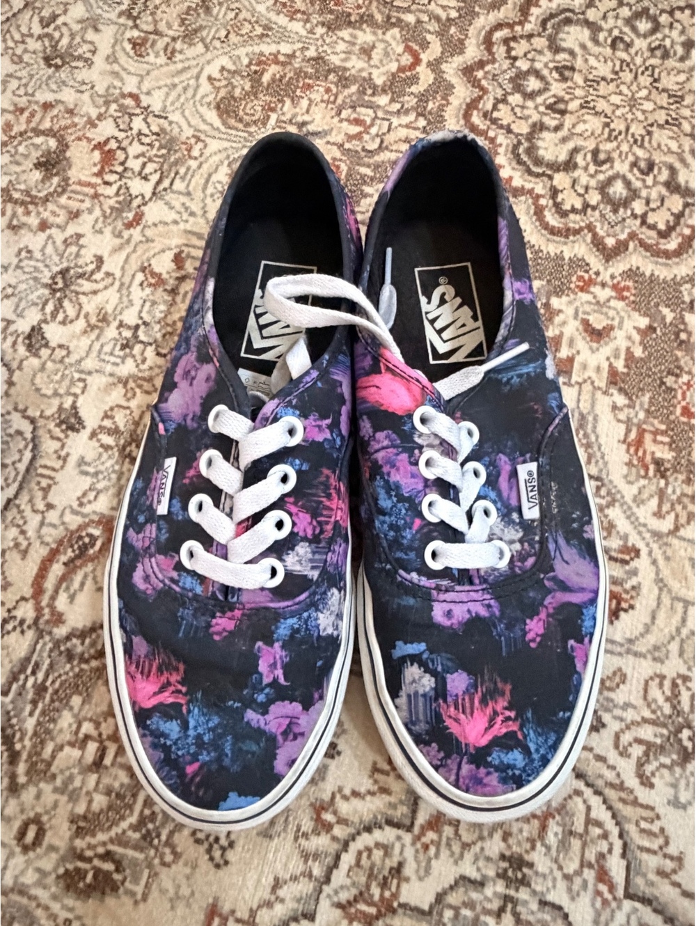 Vans purple floral sneakers